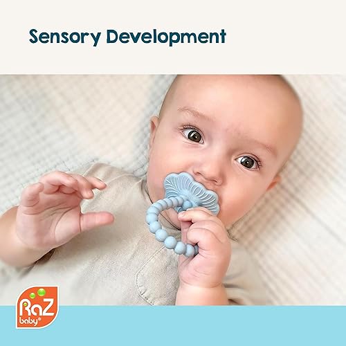 Miniatura 3 de RaZbaby RaZberry Plus - Mordedor para bebé, juguete fácil de sostener para alivio de la dentición delantera y trasera, textura BerryBumps para