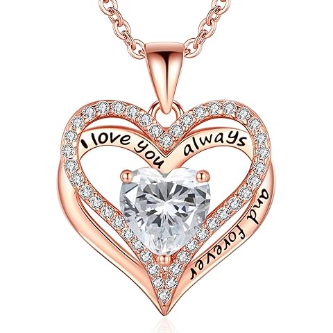 S925 Sterling Silver Necklace for Women, Wife Jewelry Rose Gold, Mom Birthday Valen...