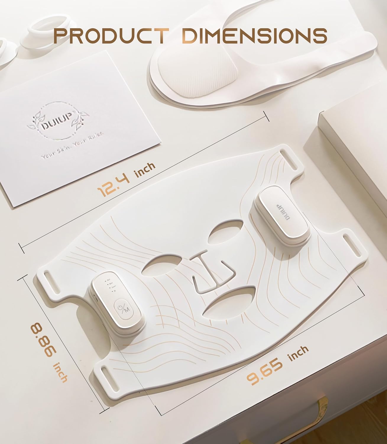 Red Light Therapy for Face, Wireless Led Face Mask with Near-Infrared Red Light (NIR), 5 Modes, Facial Skin Care, 380-850nm Multi-wavelength, Rechargeable Beauty Device for Women Men