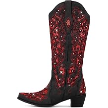 Western Mid Calf Cowboy Cowgirl Boots Sparkly Rhinestone Bling Cowboy Boots for Women