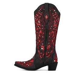 Western Mid Calf Cowboy Cowgirl Boots Sparkly Rhinestone Bling Cowboy Boots for Women