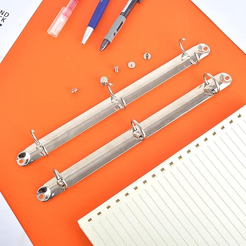 Miniatura 5 de 2 piezas de tamaño carta mecanismo de carpeta de anillo mecanismo de carpeta de metal de 3 anillas peines de encuadernación de hojas sueltas para