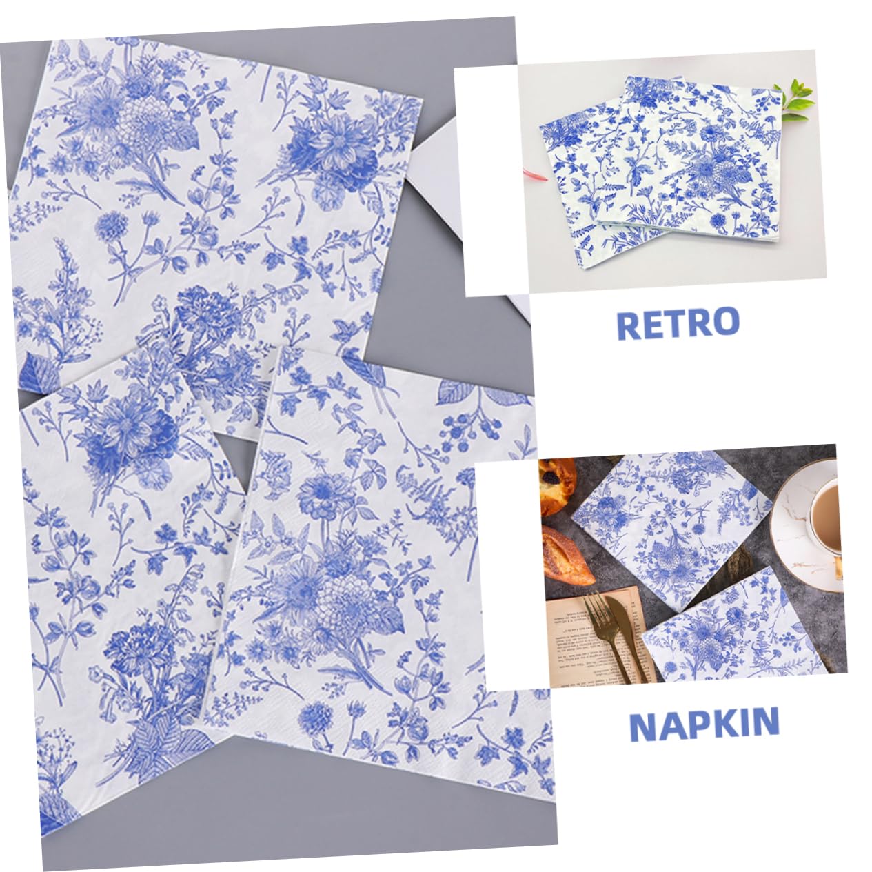 3 Series Servilletas De Floral Para Bodas Fiestas Decorativas Y Prácticas 100 Piezas*3