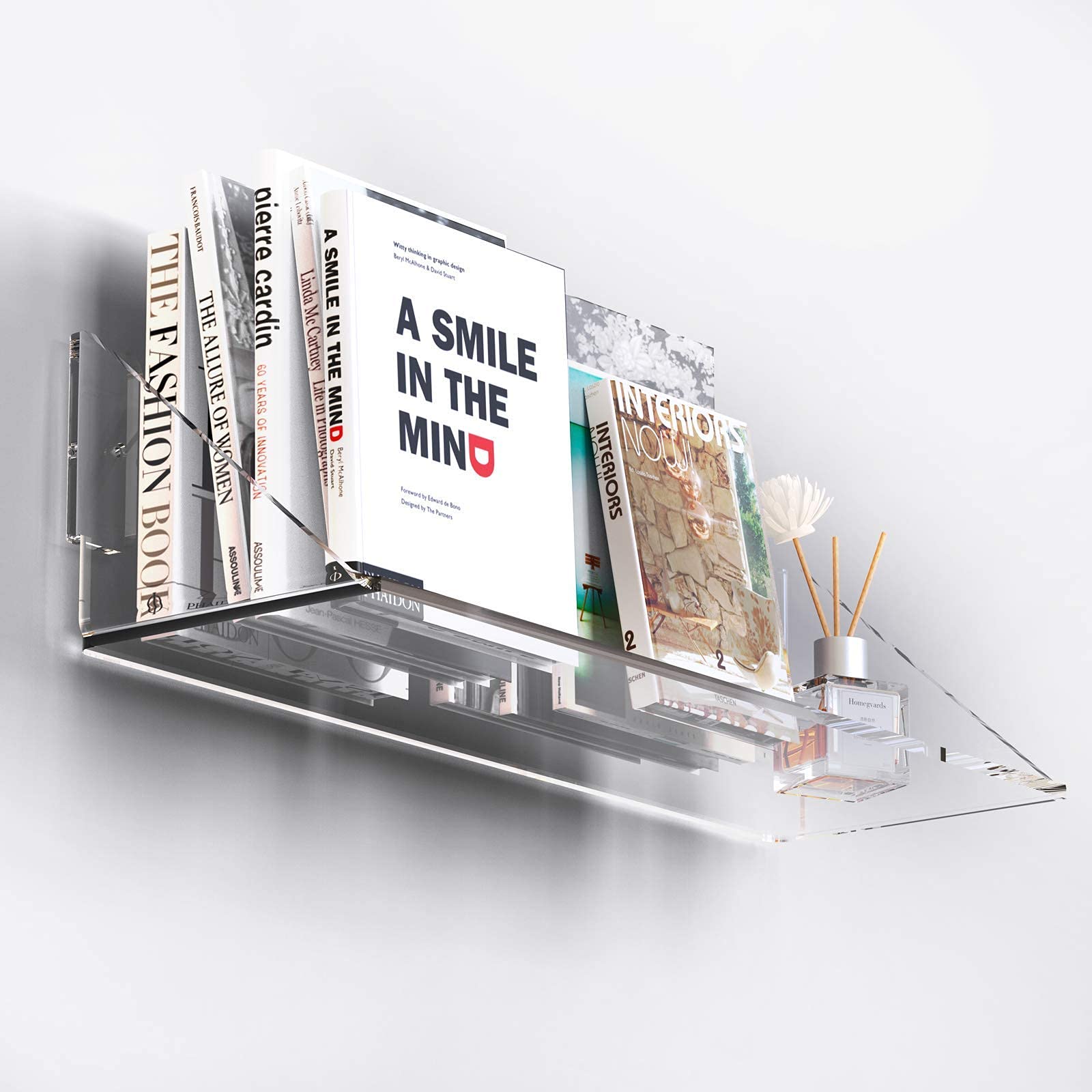 MaxGear Acrylic Floating Shelves Wall Shelf, Clear Shelves, Invisible