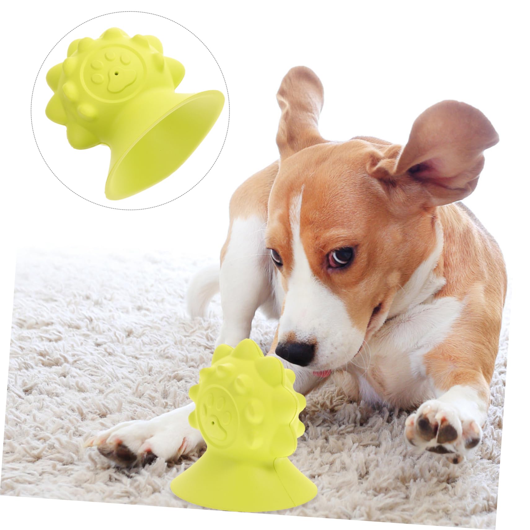 Housoutil 3stücke Educational Hundespielzeug Gummisauger Für Haustiere Interaktives Kauspielzeug Zur Zahnreinigung Und Geistigen Für Drinnen Knallgelb
