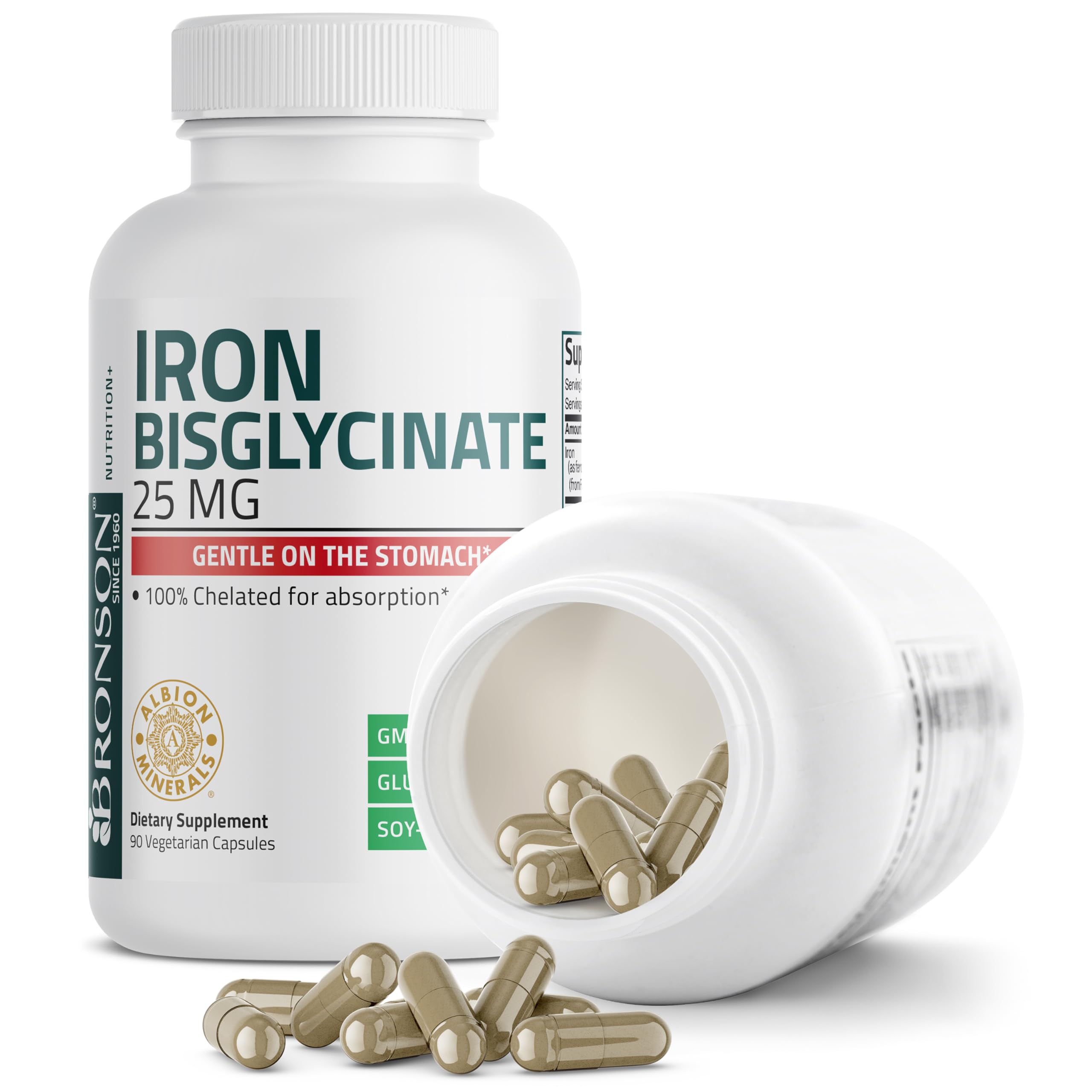 Bronson Iron Bisglycinate 25 mg, 90 Vegetarian Capsules — Amazon image 6