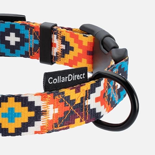 Miniatura 6 de CollarDirect Collar azteca ajustable de nailon con patrón tribal geométrico para mascotas, para perros pequeños, medianos y grandes (Aztec Sunset,