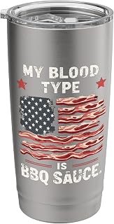 My Blood Type Is BBQ Sauce Carnivore Diet Meat Stainless Steel Insulated Tumbler