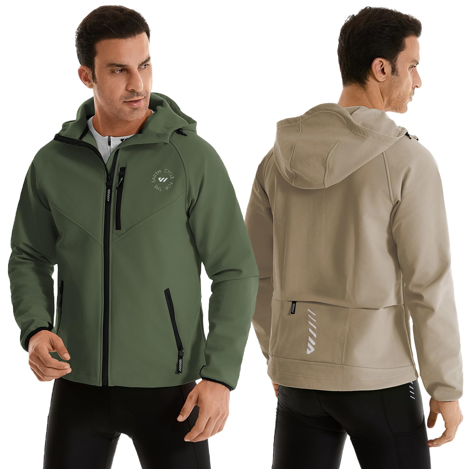 Wulibike Veste Vélo Homme, Légère Veste Imperméable Running Homme,Réfléchissante Coupe-Vent pour Cyclisme et Activités de Plein Air