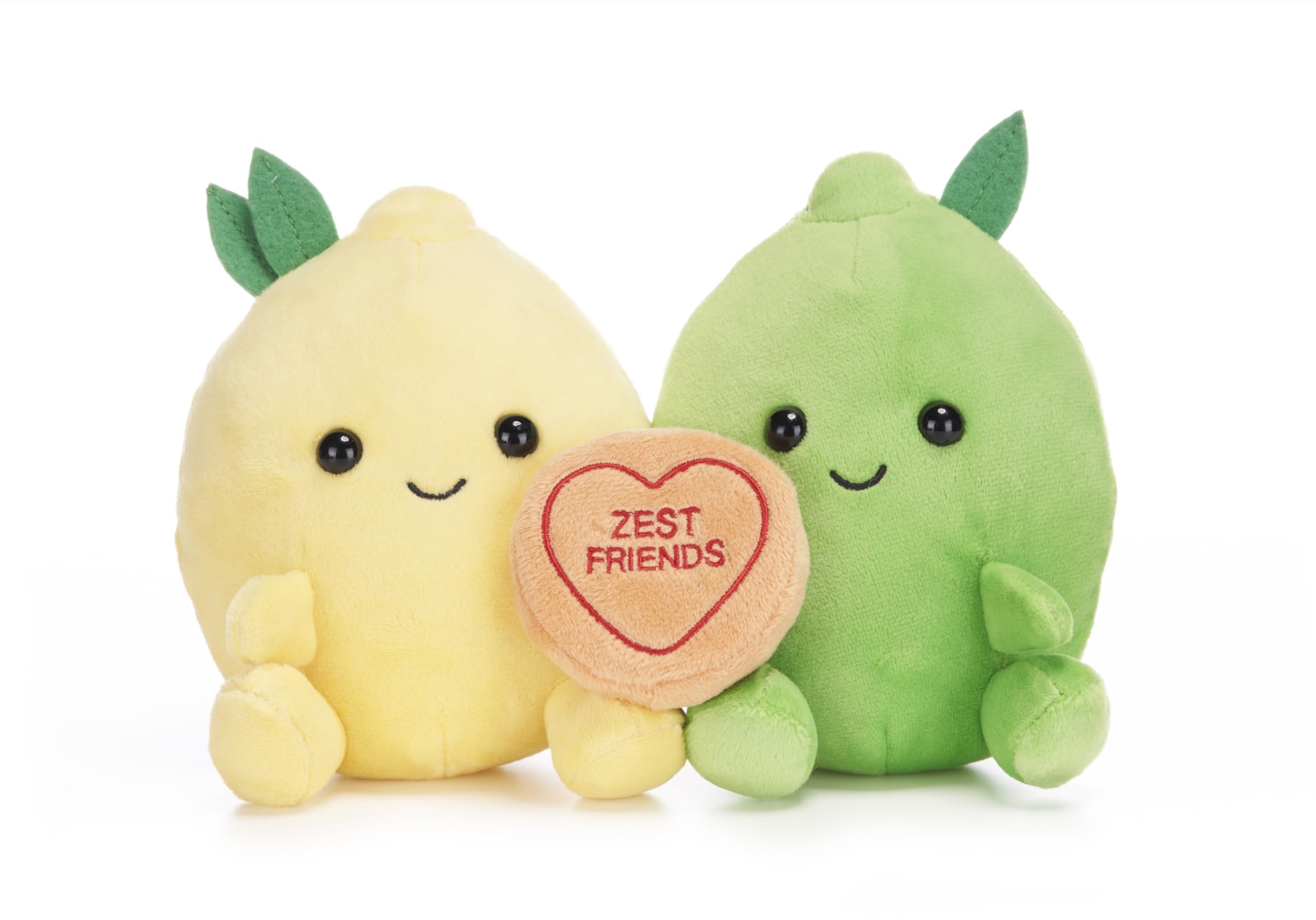 20cm Swizzels Love Hearts Zest Friends Lemon and Lime Plush Soft Toy Pair