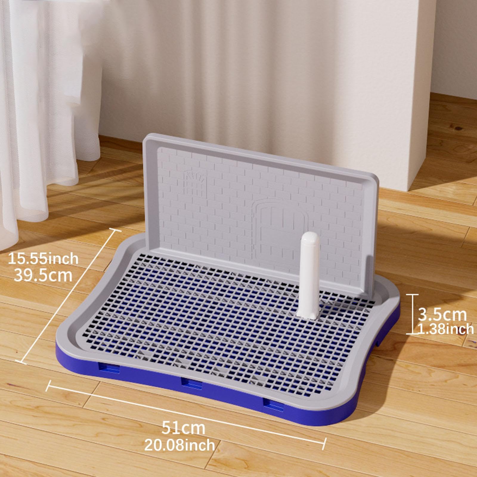 Hundetoilette mit Schützendem Netzgewebe, Welpen Und Katzenklo, Hundetoilette für Wohnung, Kätzchen Und Außenbereich, Klein Blau