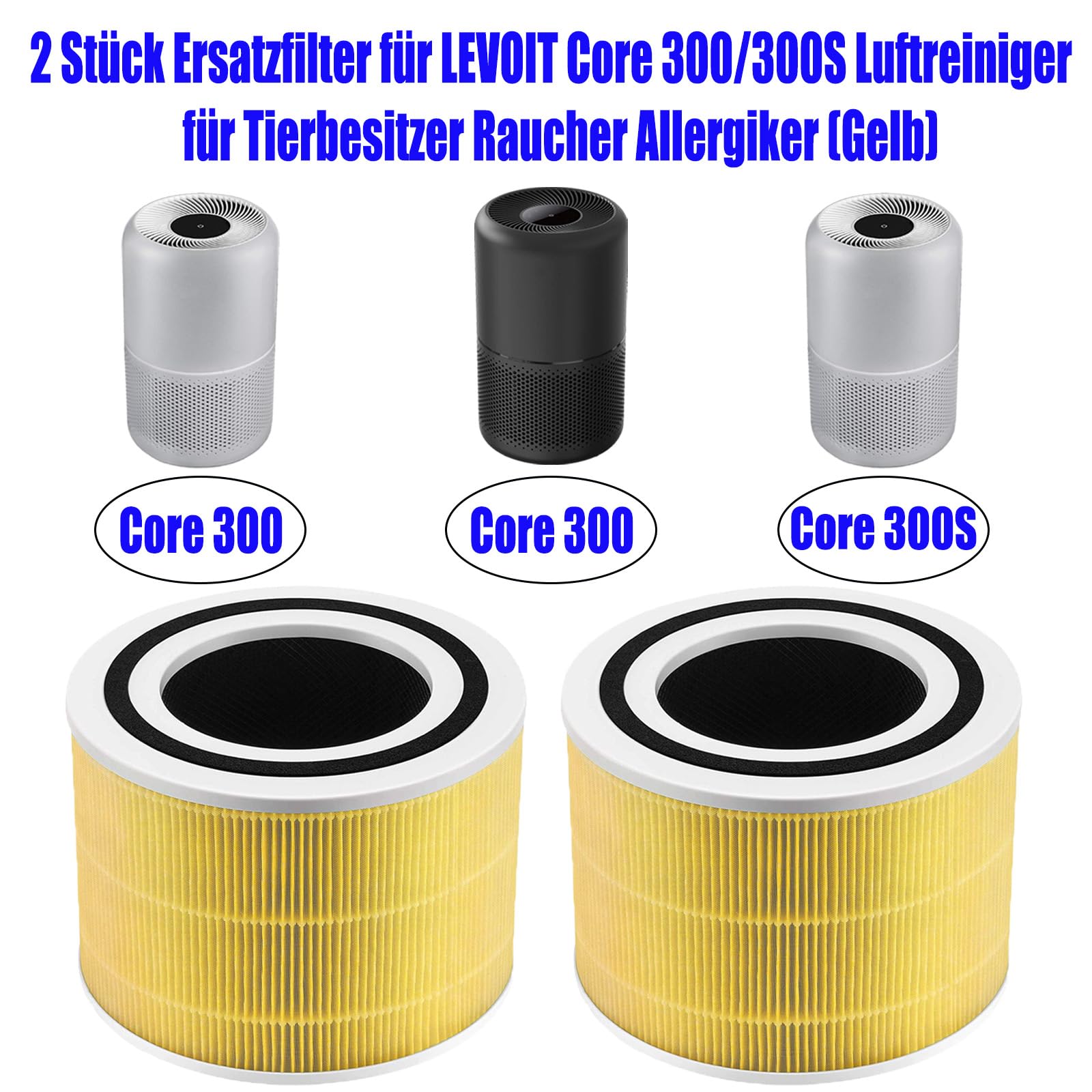 Filtr zamienny dla alergików dla zwierząt domowych do LEVOIT Core 300 300S | Core 300-RF-PA filtr HEPA 3 w 1, kompatybilny z LEVOIT Core 300 300S, oczyszczacz powietrza, dla właścicieli zwierząt