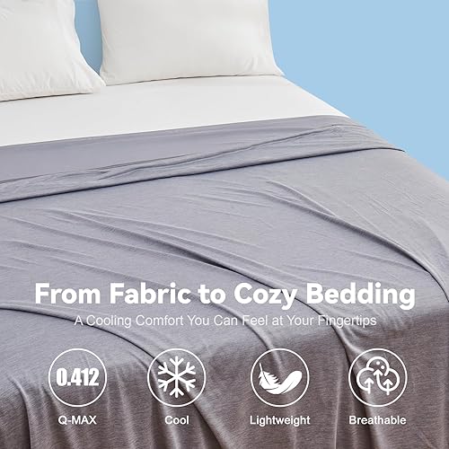 Miniatura 10 de Manta refrescante para dormir con calor, tamaño individual, ligera, transpirable, para verano, con efecto frío de doble cara para sudores nocturnos,