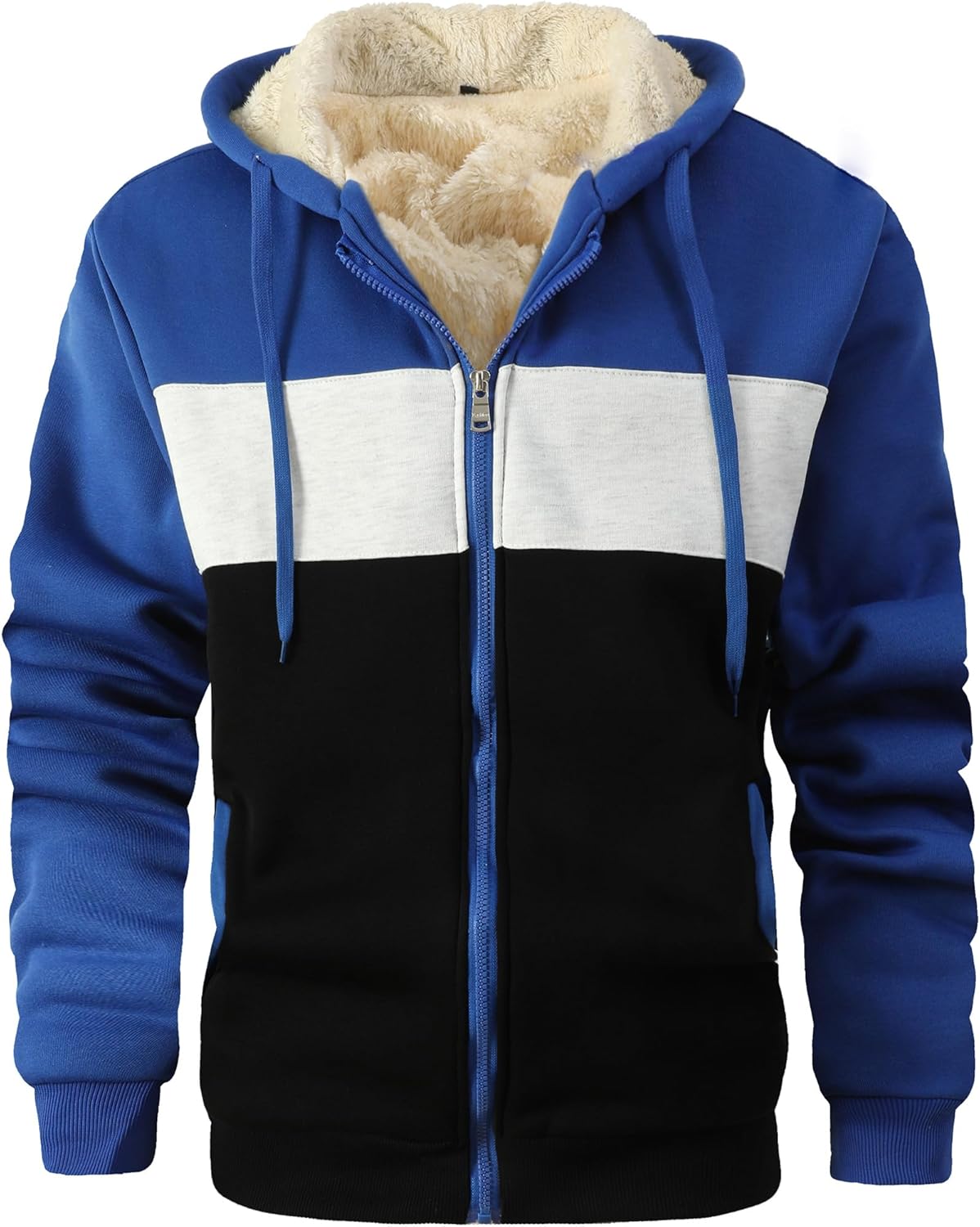 Men's Winter Heavyweight Jacket Thermal Fleece Jackets Full Zip Sherpa Lined Warm Thick Coats