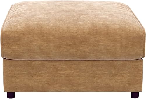 Otomana de almacenamiento color camello para sofá modular seccional, asiento de tela de felpilla para sofás seccionales de gran tamaño para sala de