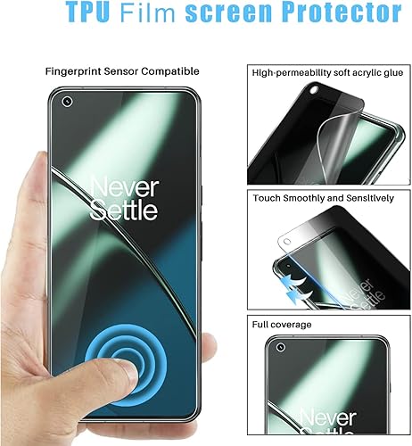 Miniatura 4 de Paquete de 2 + 2 protectores de pantalla de privacidad para OnePlus 11 5G (no vidrio) (2 unidades) + protector de lente de cámara de vidrio templado