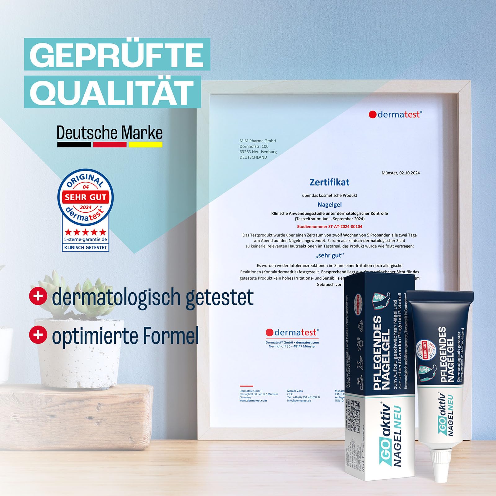 GOaktiv® NAGELNEU | Pflegendes Nagelgel | Zum Aufbau geschwächter Nägel und zur unterstützenden Pflege bei Pilzbefall | 5 x 10 ml