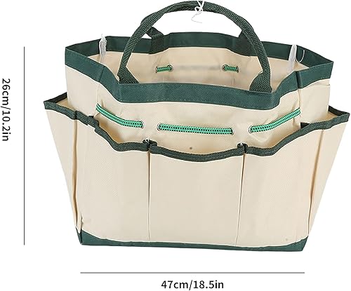 Miniatura 9 de MSUIINT Bolsa de mano de jardín de una sola capa, bolsa de almacenamiento de alta capacidad, herramientas de poda de jardinería, bolsa de tela