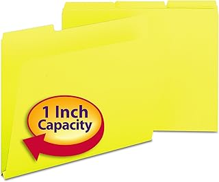 Smead Colored Pressboard Folders Letter Yellow - Carpeta (29,8 cm, 24,1 cm, Amarillo)
