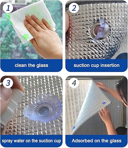 Miniatura 9 de Película opaca reflectante de privacidad para ventana, lámina de aluminio, película aislante no adhesiva, impermeable, resistente a los arañazos,