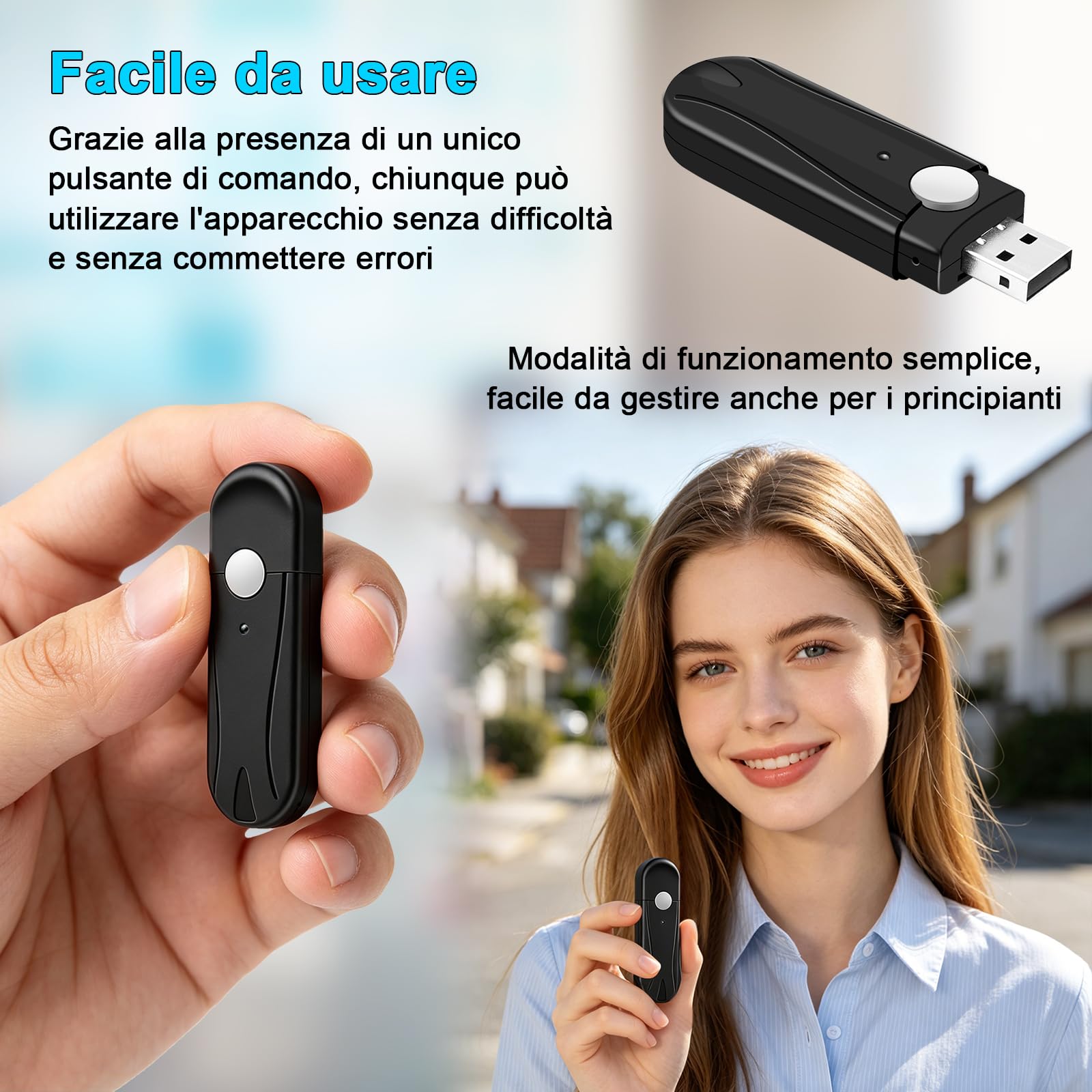 Telecamera Spia,1080P Mini Telecamera Spia Nascosta Chiavetta USB | 2H Registrazione,128GB di Memoria Rilevamento del Movimento,Registrazione in Loop,per Riunioni e Raccolta di Prove