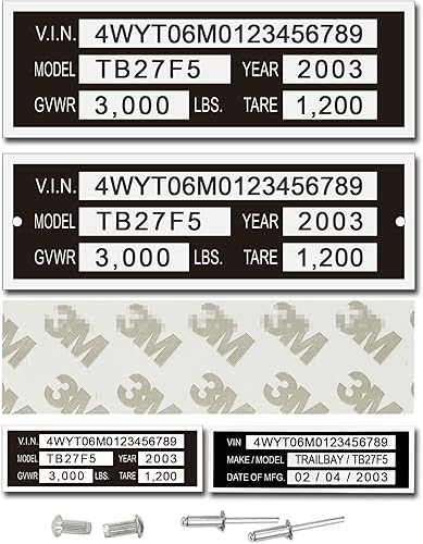 Miniatura 7 de Entrega más rápida de 3 a 6 días - Placas de número VIN personalizadas para remolque, reemplazo de placa de identificación, etiquetas VIN, etiqueta