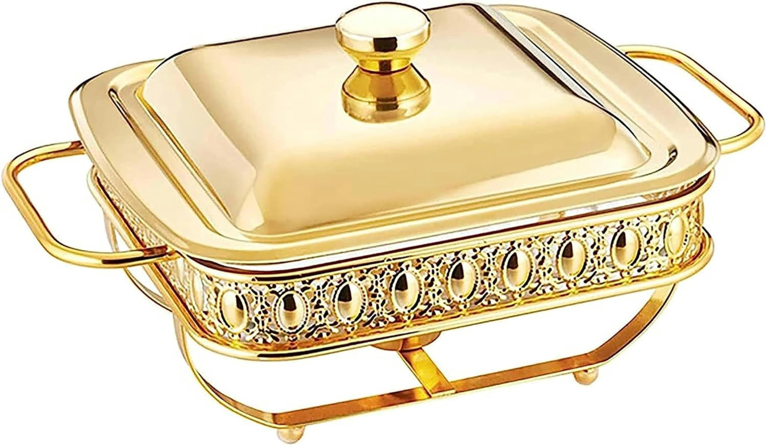 Hadecoll Gold 2 Liter Chafing Dish Buffet Set, Chafers And Buffet Warmer Sets With Lids, Food Warmer For Outdoor Party Buffets,