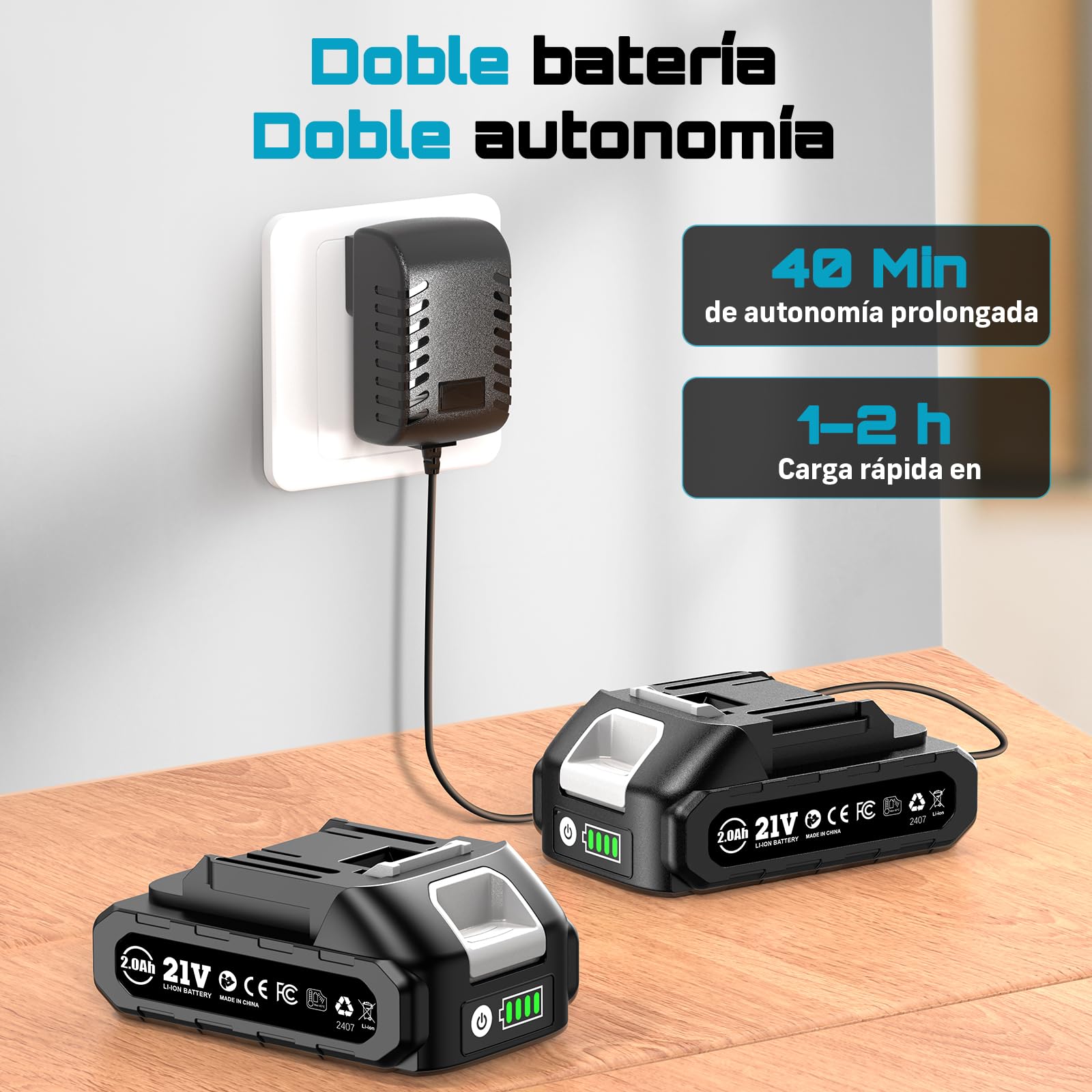 Seghetto Alternativo a Batteria Seesii 21V, Seghe da traforo Elettrico con 2 Batterie da 2.0 Ah, Velocità Variabile 2800 Giri/Minuto per Taglio Legno, Illuminazione LED, Tagli Obliqui 0°-45°