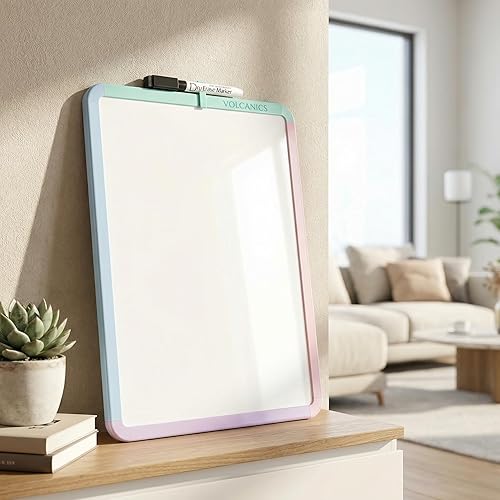 Miniatura 6 de Volcanics Pizarra blanca pequeña de borrado en seco, pizarra blanca pequeña de 14.1 x 11 pulgadas, mini pizarra blanca, pizarra blanca magnética