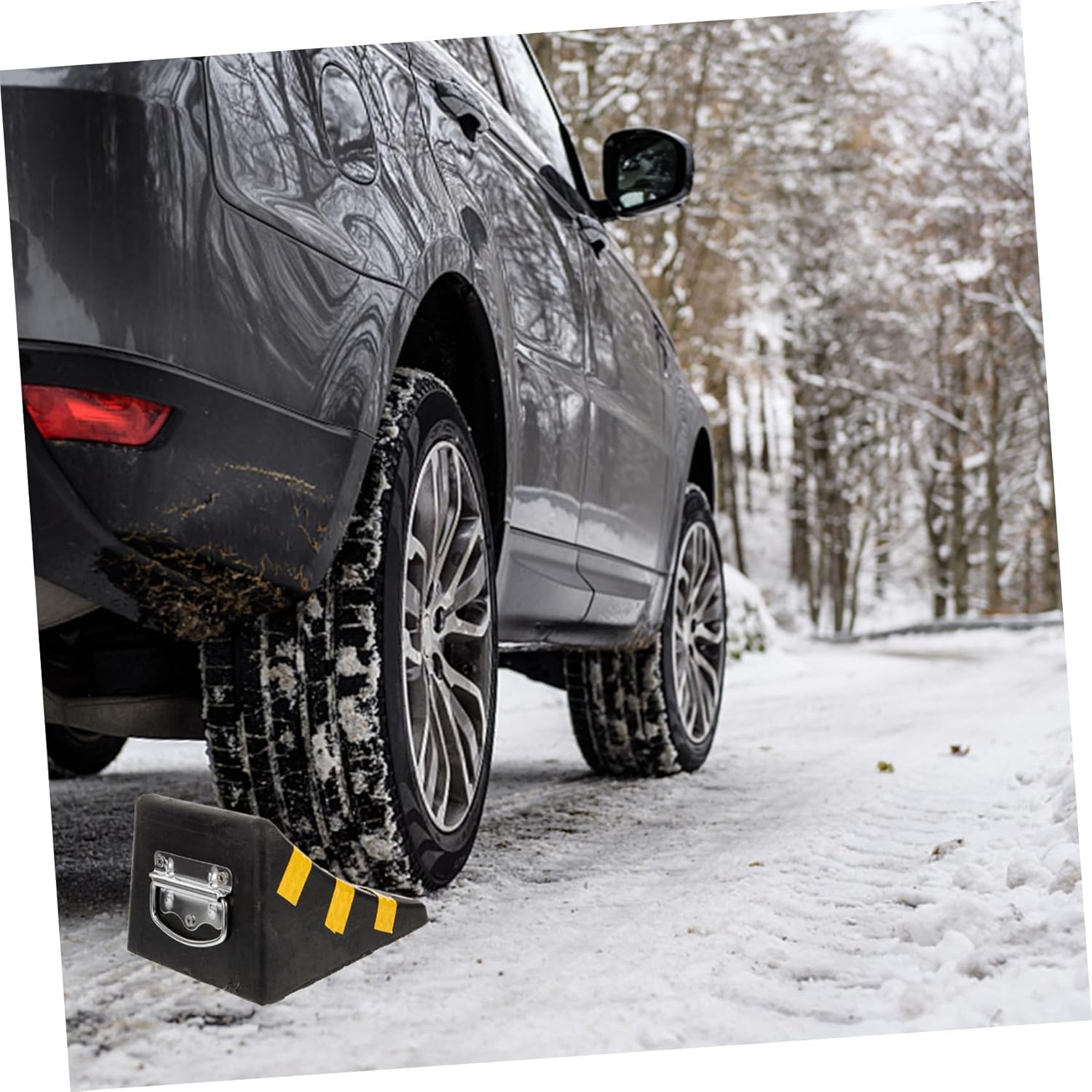 Wheels Tire Ramp Chock for Travel Trailers Heavy-Duty Rubber Wheel Stopper for Cars and Trucks Portable Slip Tire Immobilizers for Safe Repairs and Leveling