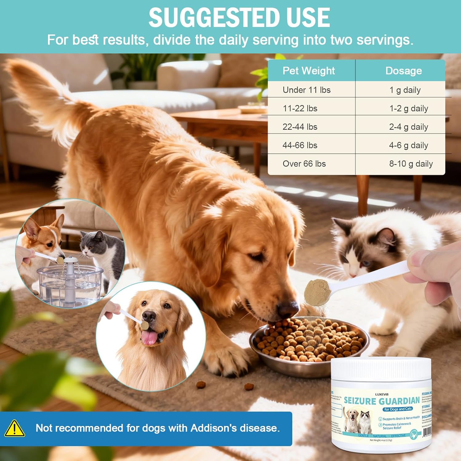 Nervous System Supplements, Seizure Guardian for Dogs and Cats, Natural Herbal Formula for Daily Relaxation, Stress Response and Reduce Sudden Loss of Balance or Collapse - 4 oz