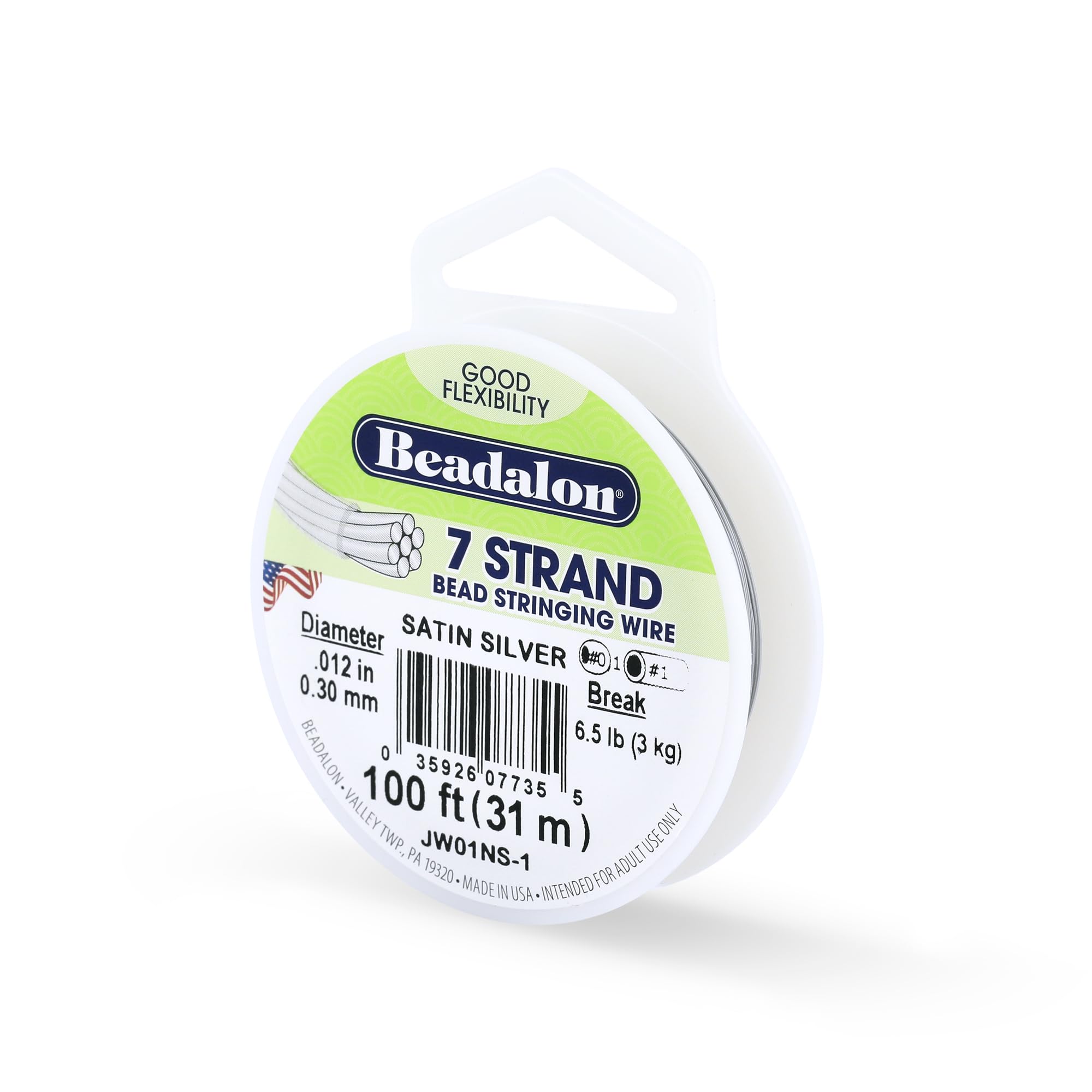 Fil 7 brins Beadalon 0,3 mm ultra souple et résistant à la rupture