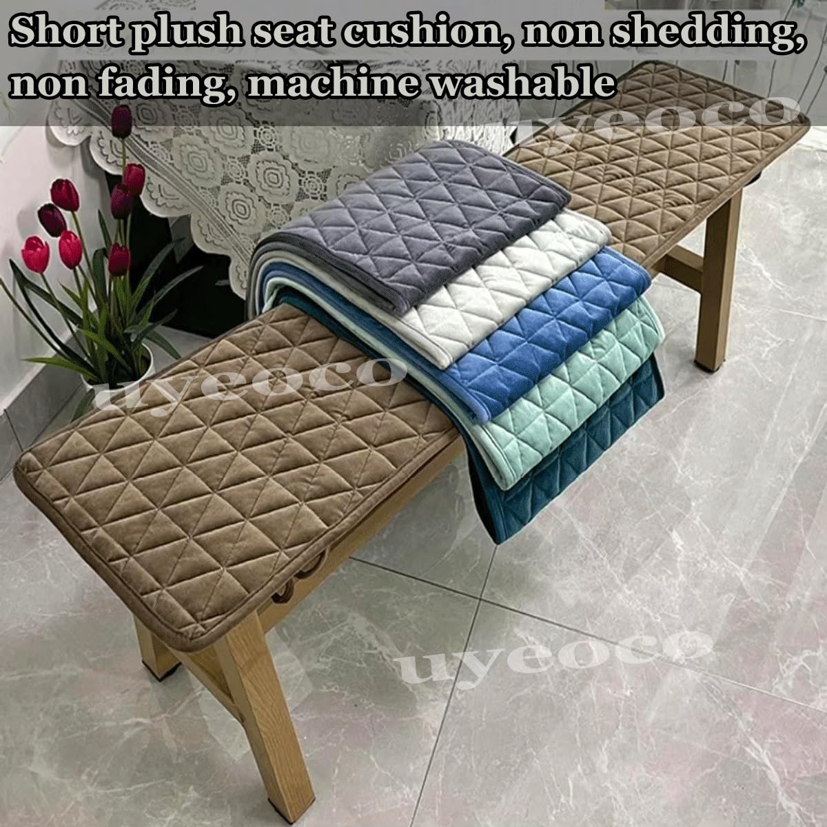 Cuscino per panca da esterno, 150 x 40 cm, lavabile, antiscivolo, per patio, tavolo in pelliccia, bankaufla, perfetto per rilassarsi all'aperto