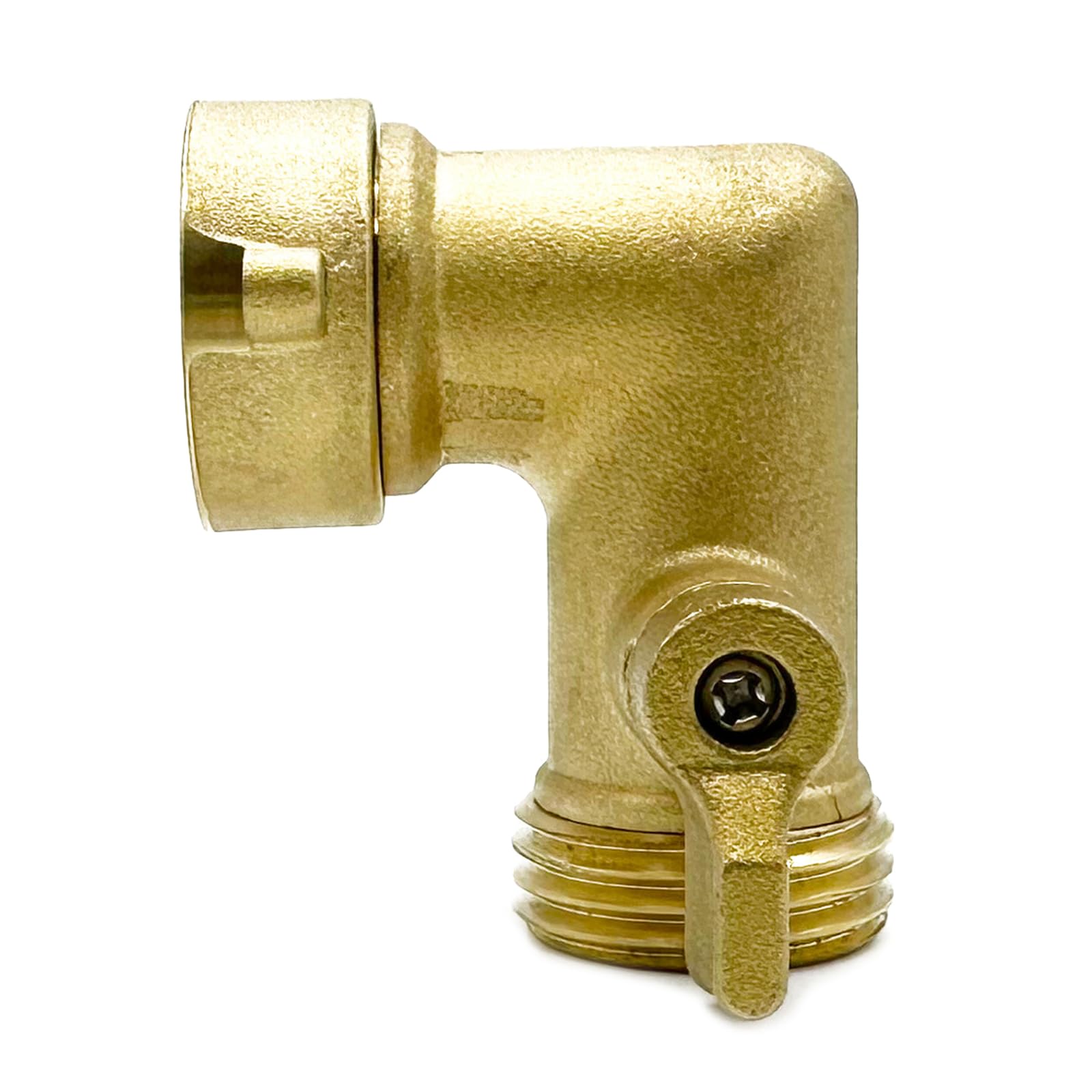 Bibablyke Brass 90° Elbow Hose Connector 3/4 Resistant Angle Tap Connector Swivel Brass Hose Adapter Easy Installation Brass Angle Tap Connector