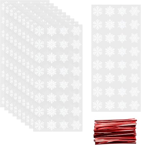 luakesa 100 bolsas de dulces de Navidad bolsas de celofán transparentes con lazos giratorios para Navidad suministros de golosinas para fiestas de