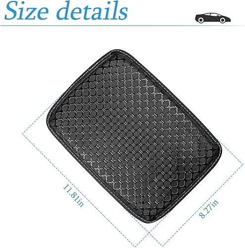 Miniatura 2 de AUCELI Funda para consola central de automóvil, almohadilla protectora para reposabrazos de automóvil, funda de cuero sintético de fibra de carbono,