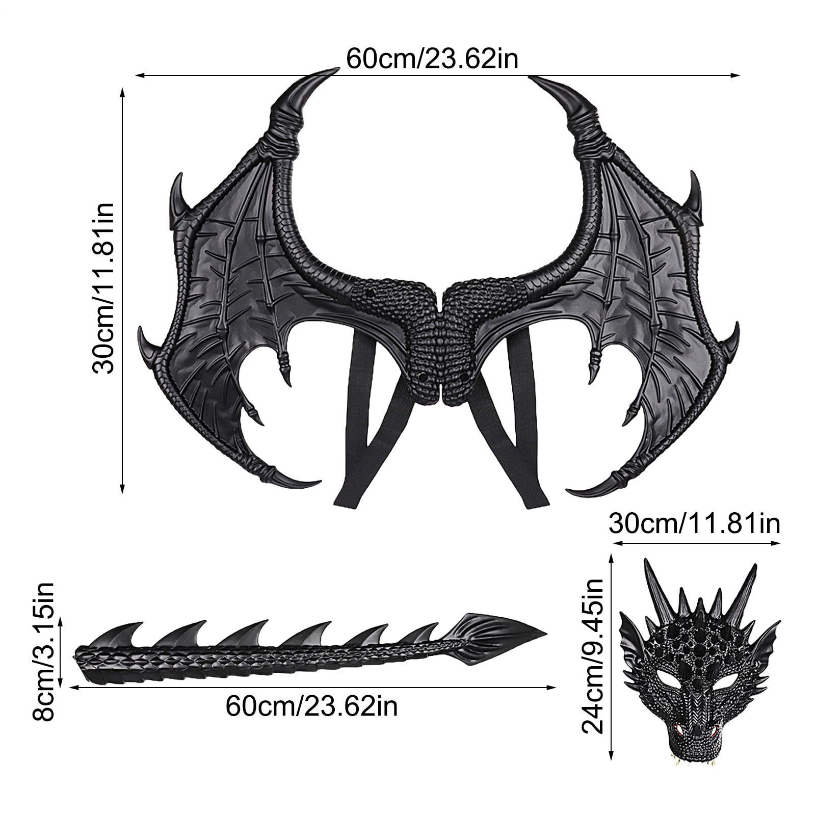 Costume da drago per bambini | Costume di Halloween per bambini | Set completo per teatro scolastico di carnevale in maschera
