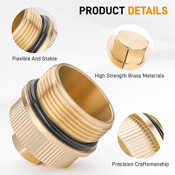 Upgraded Version Brass Drain Plug Cap Assembly for 190030, for Pentair Clean for FNS Plus Essential Pool Maintenance Accessory