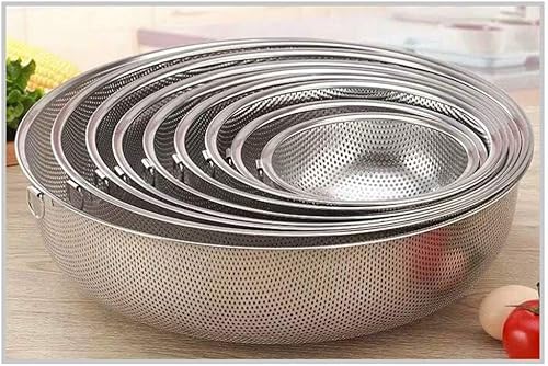 Miniatura 8 de Cuenco de lavado de verduras Colador de fregadero Colador de acero inoxidable Colador de malla Cestas Colador de cocina Colador de verduras y frutas