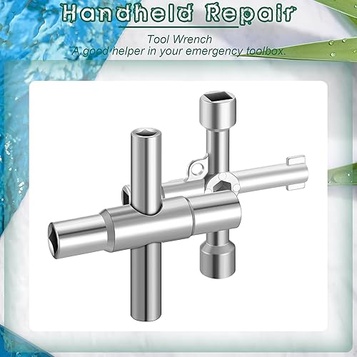 Miniatura 4 de Chumia Llave de agua de 4 vías y 6 vías Kit de llaves de esposas Herramienta de reparación multifuncional Llave de grifo de elevador para válvula de