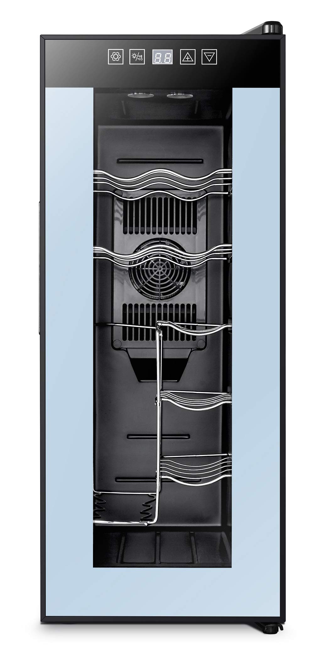 High life DC 12 Bottle Wine Cooler Refrigerator with Thermoelectric Cooling, Optimal Drink Temperature, Iceless, Leakproof, Quiet Mini Fridge, Vertical and Horizontal Storage, Freestanding