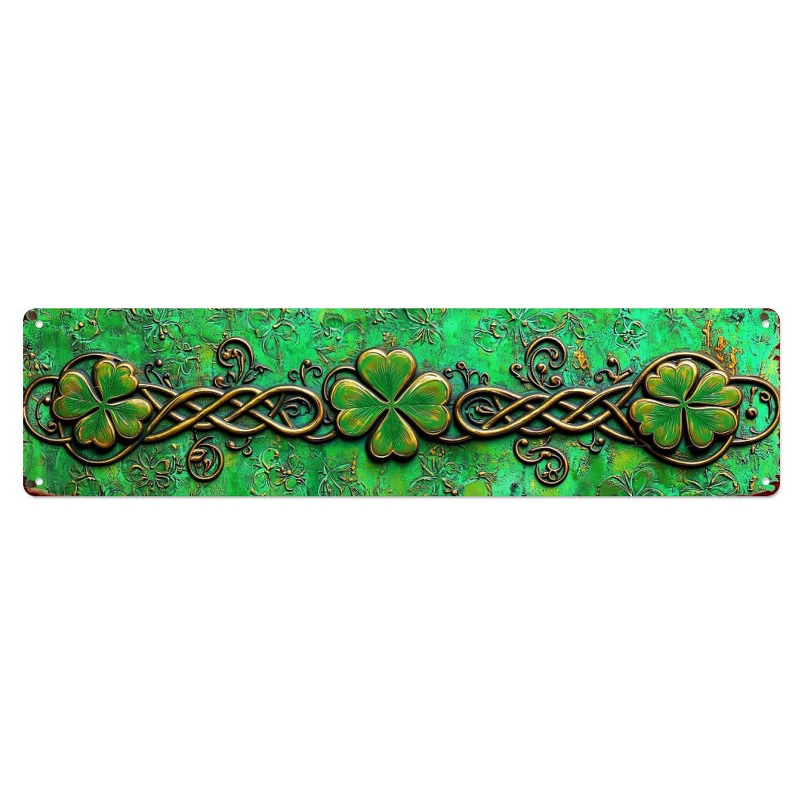 Celtic Knot Shamrock Green Pattern Metal Tin Sign Plaque