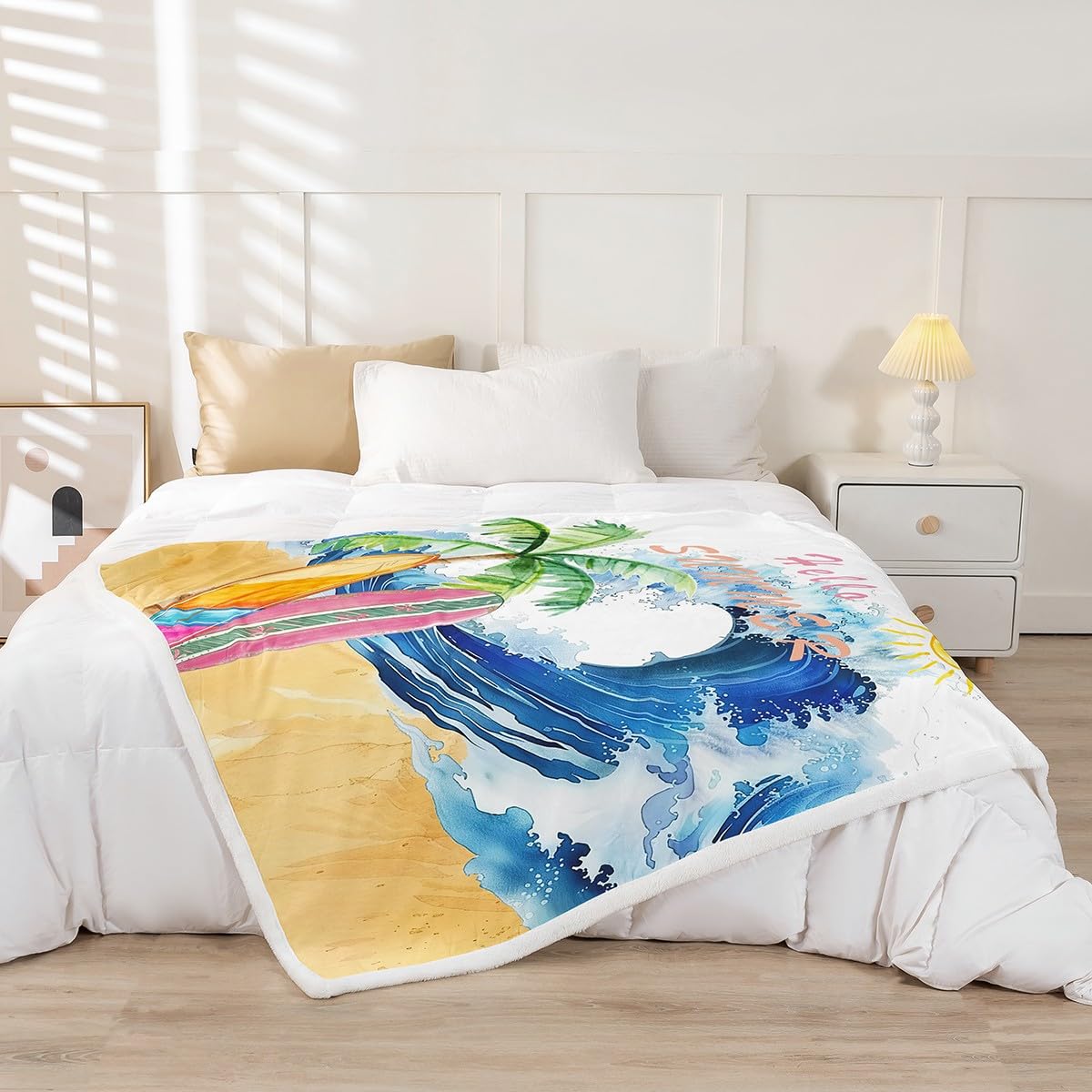 The Great Wave Off Kanagawa Fleece Blanket – Soft Japanese Art Throw For Sofa, Bed, Or Couch
