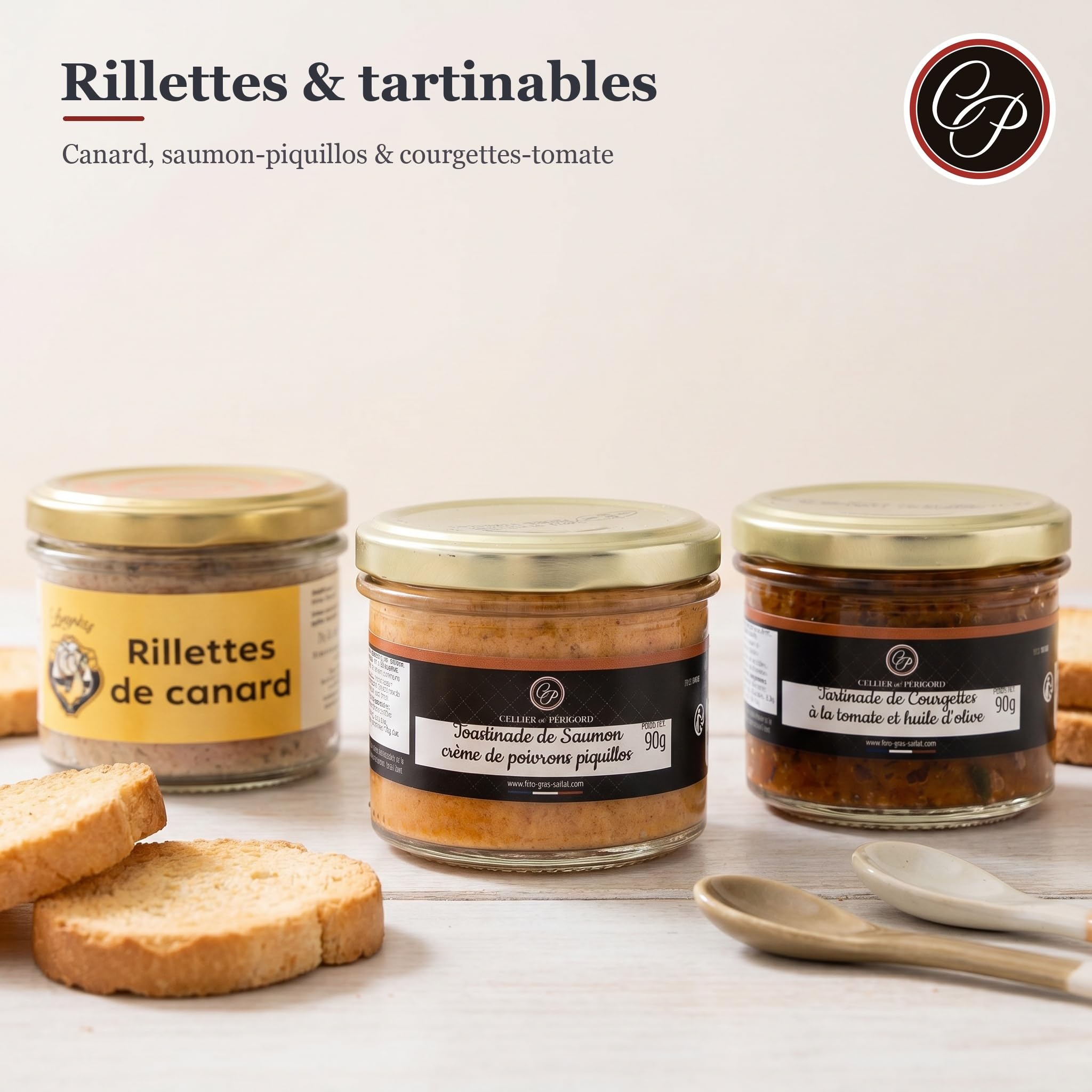 Cellier du Périgord Panier Gourmand L'Instant Gourmet | Coffret 10 spécialités sans alcool du Périgord : foie gras de canard, toastinades, douceurs et pur jus de pomme