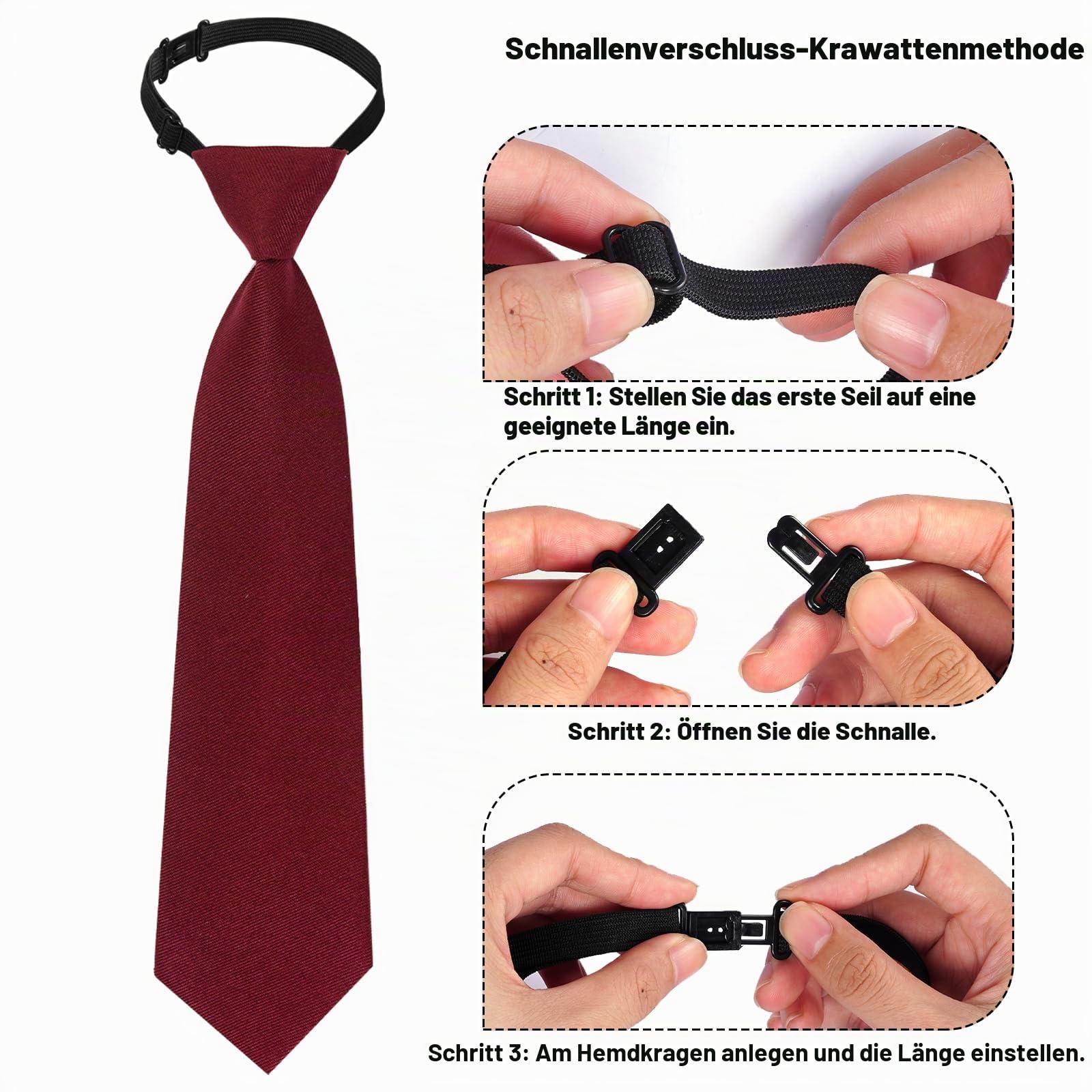 1Pcs Kinder Krawatte Vorgebundene knotenlose verstellbare Jungen & Mädchen Krawatte - Für Uniformkleider Urlaub Party Kostümzubehör