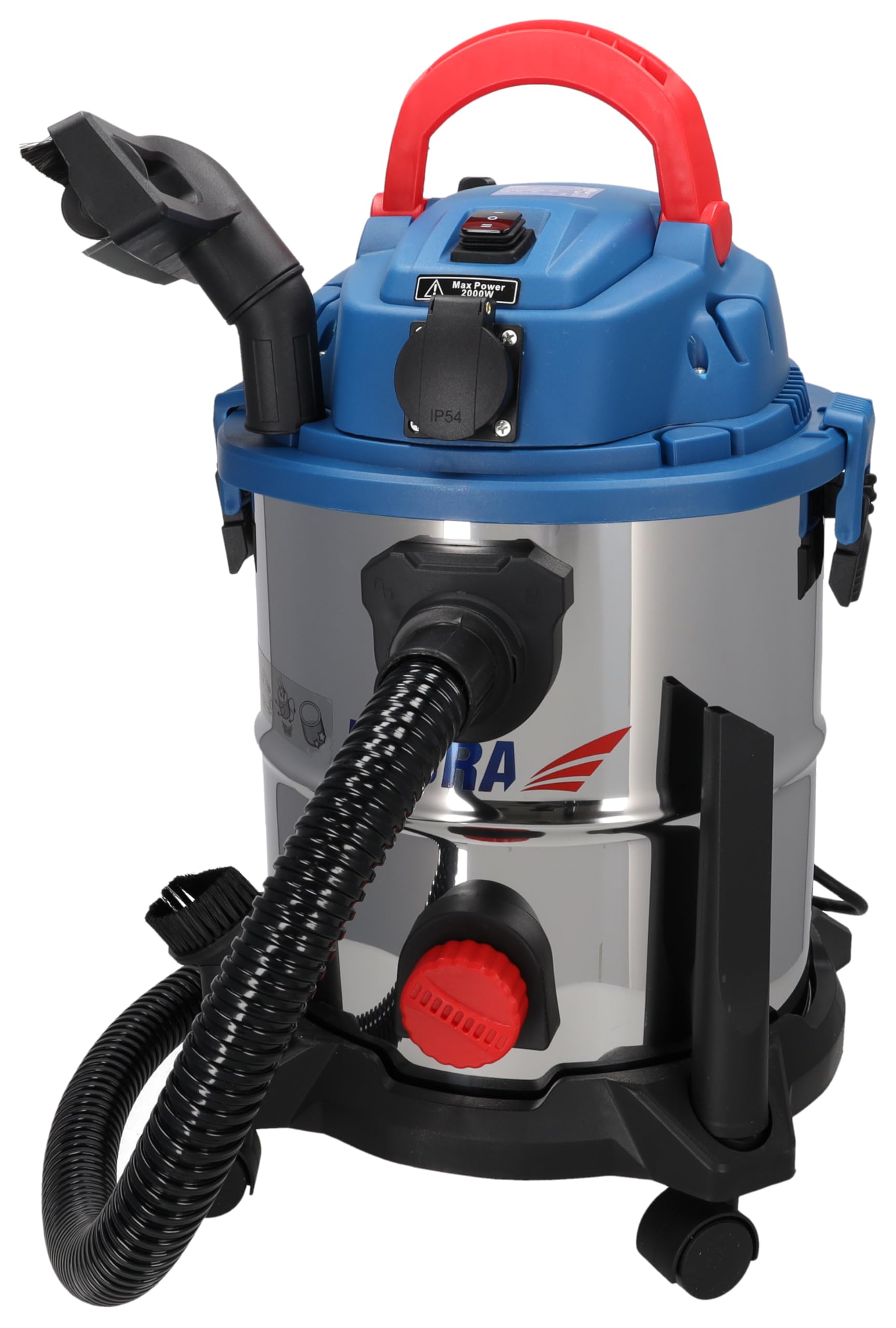 DEDRA DED6597 Aspirador Agua y Polvo 1600W 5 en 1 - Yeso/ceniza/funcionamiento en seco/operación húmeda/soplador, filtro vibrador