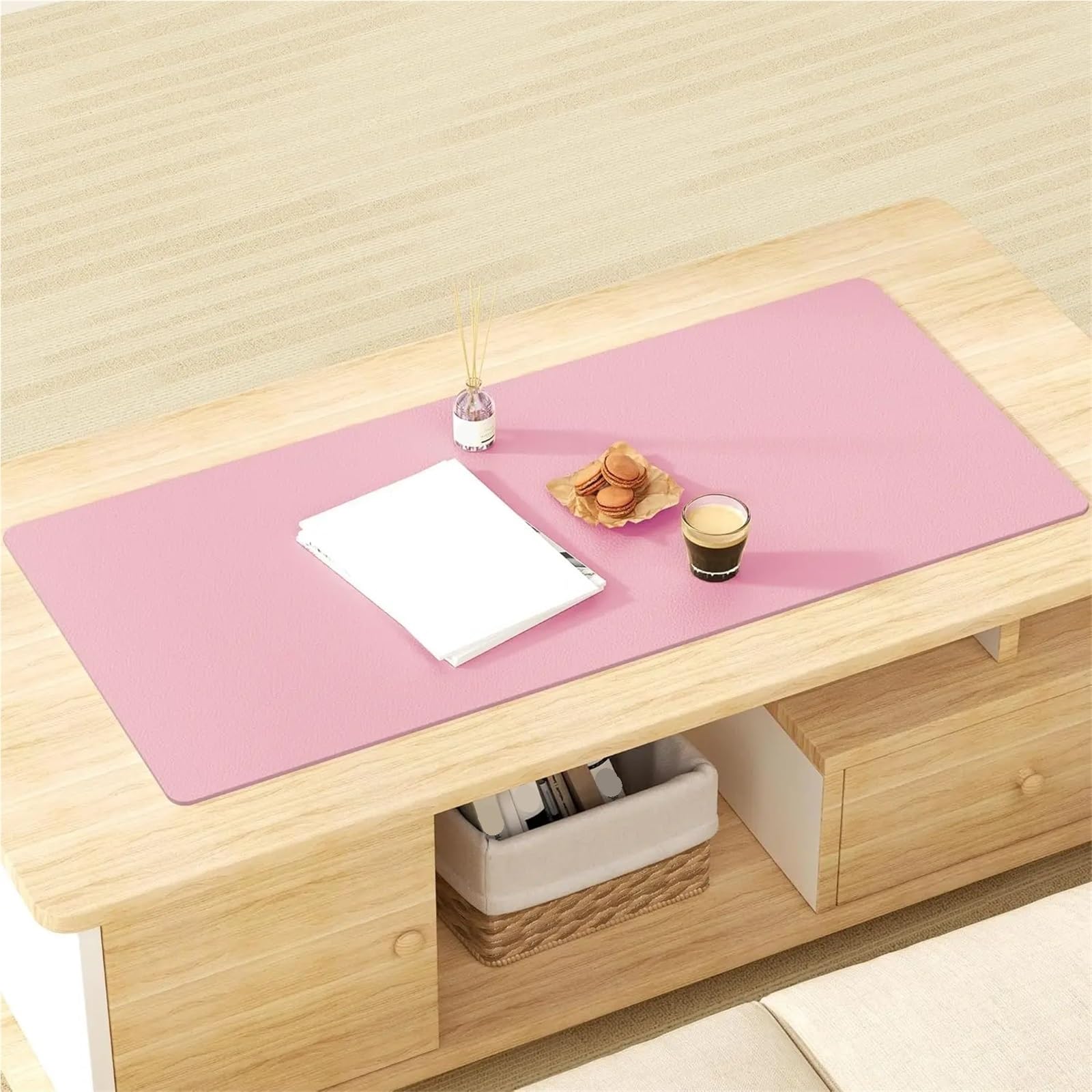 Tappetino for mouse portatile Tappetino for mouse grande da gioco Impermeabile antiscivolo Per Ufficio,Casa(Pink,90x43cm)