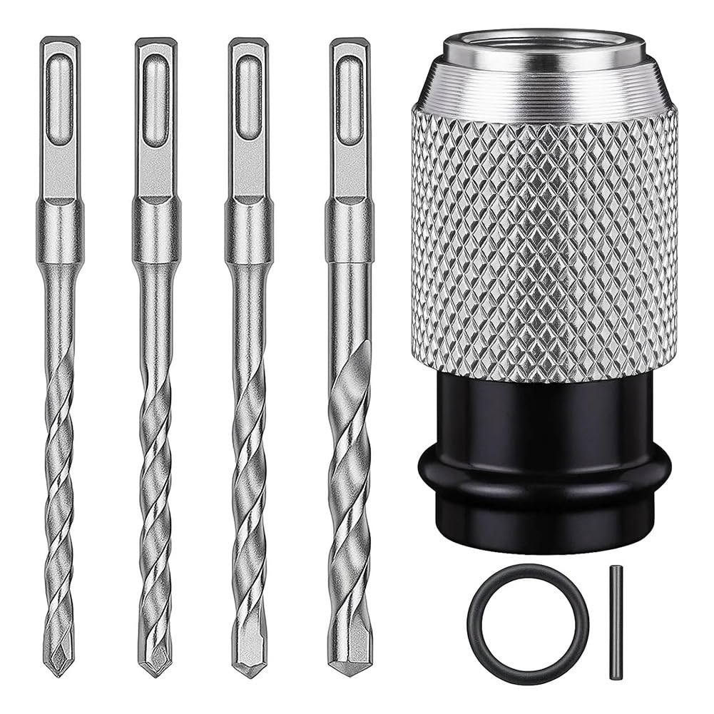 Jnchdghwa As Shown Rotary Hammer Adapter+ 4Pcs Impact Drill Bits Set-Electric To Drill Converter-Adapter Included