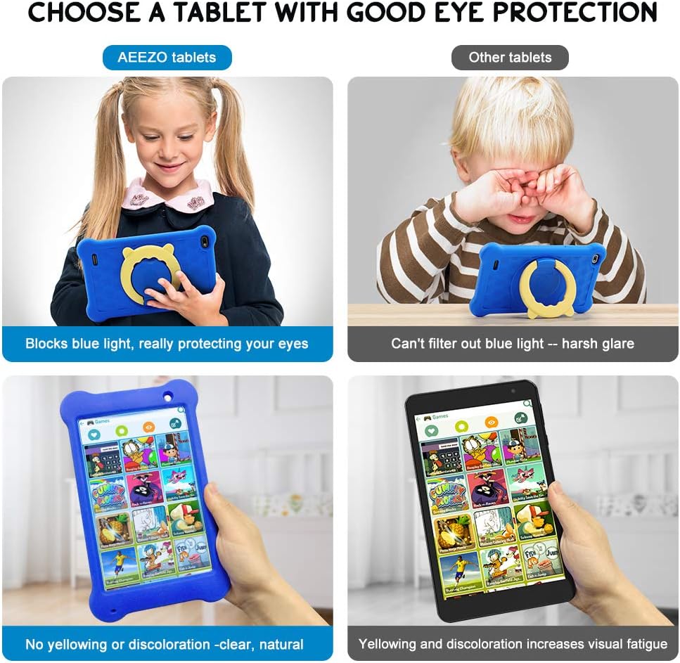 Comparison of AEEZO tablet's eye protection versus other tablets.