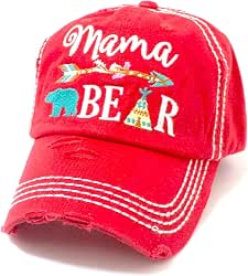 Mama Bear Indian Teepee Themed Distressed Cap